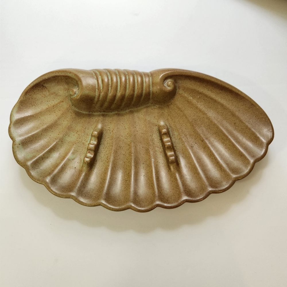 vtg royal haeger 8 seashell mcm nautical coastal ashtray euc usa footed